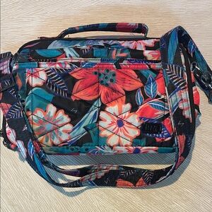 Lug Floral Crossbody Bag - Red and Blue